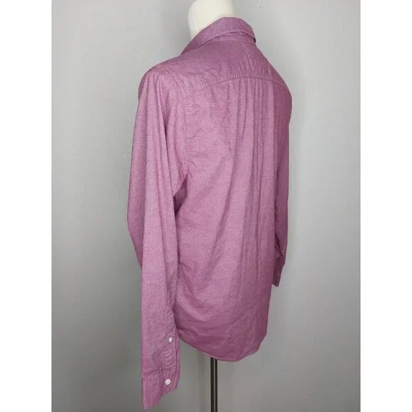 Hollister Mens Large Button Up Shirt Epic Flex Stretch LS Classic Fit Mauve Pink - Picture 4 of 14